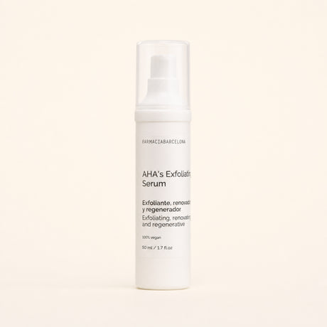 AHA's Exfoliating Serum 50 ml. Vista frontal del producto.