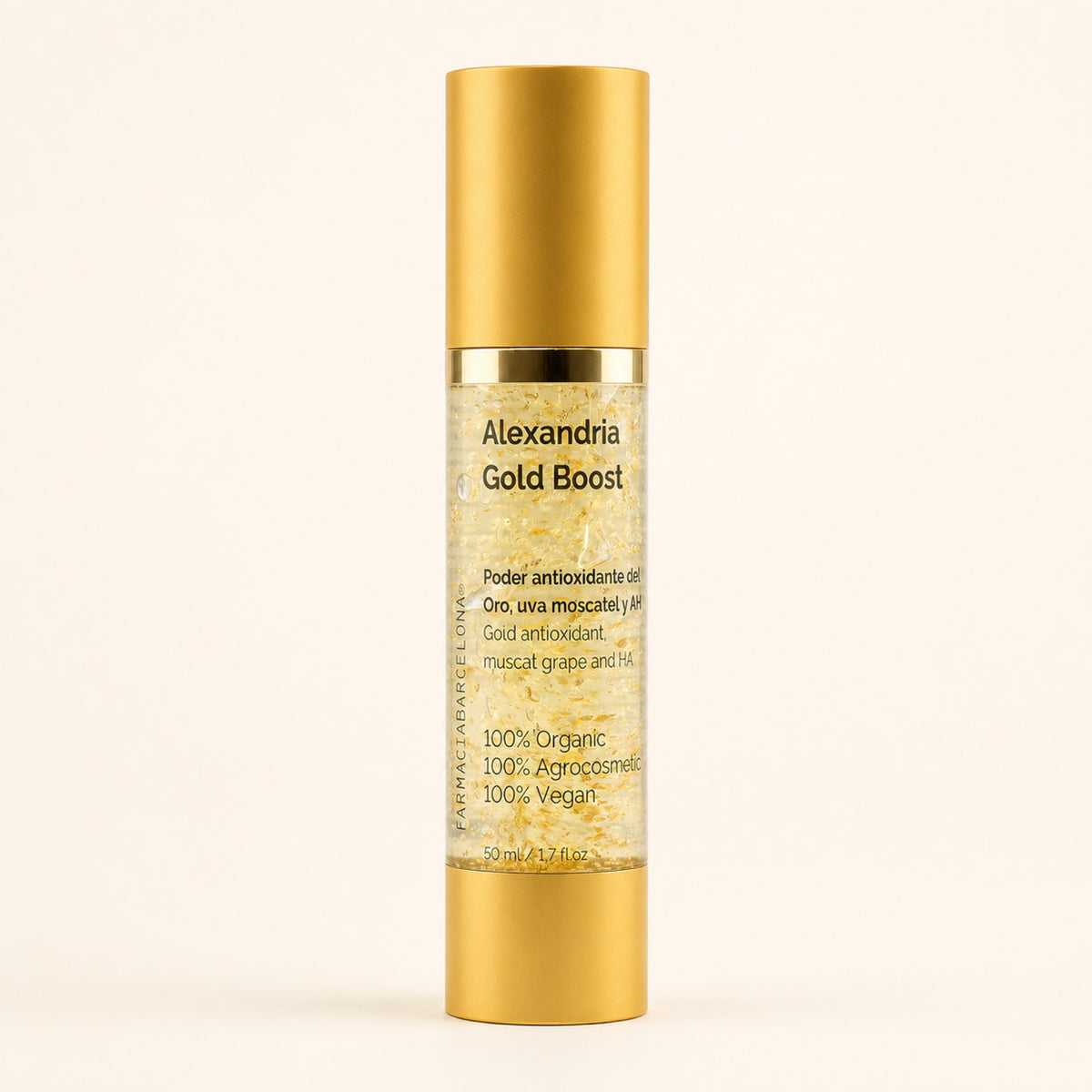 Alexandria Gold Boost Oro y Uva 50 ml. Vista frontal del producto.