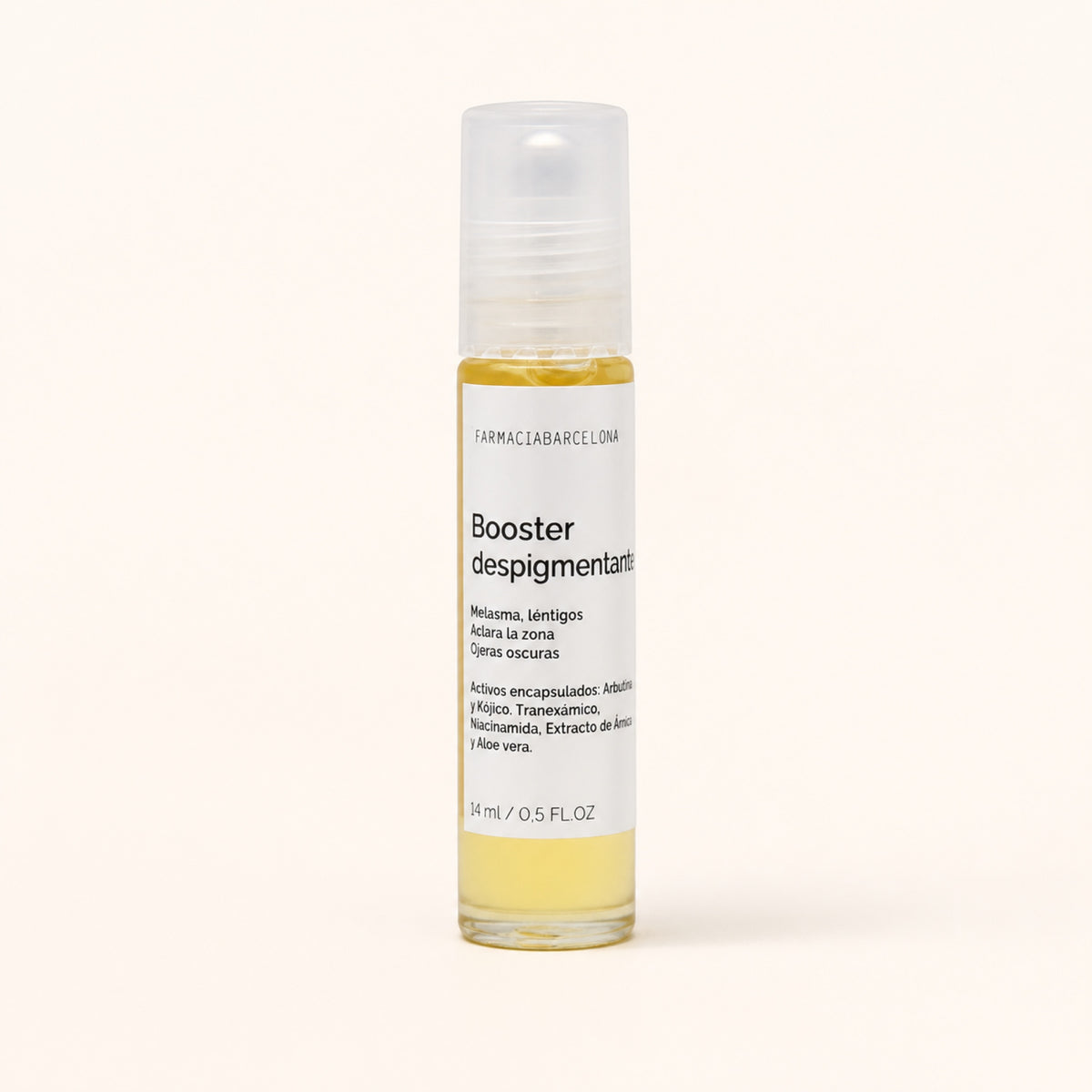 Boost Despigmentante Roll-on 15 ml. Vista frontal del producto.