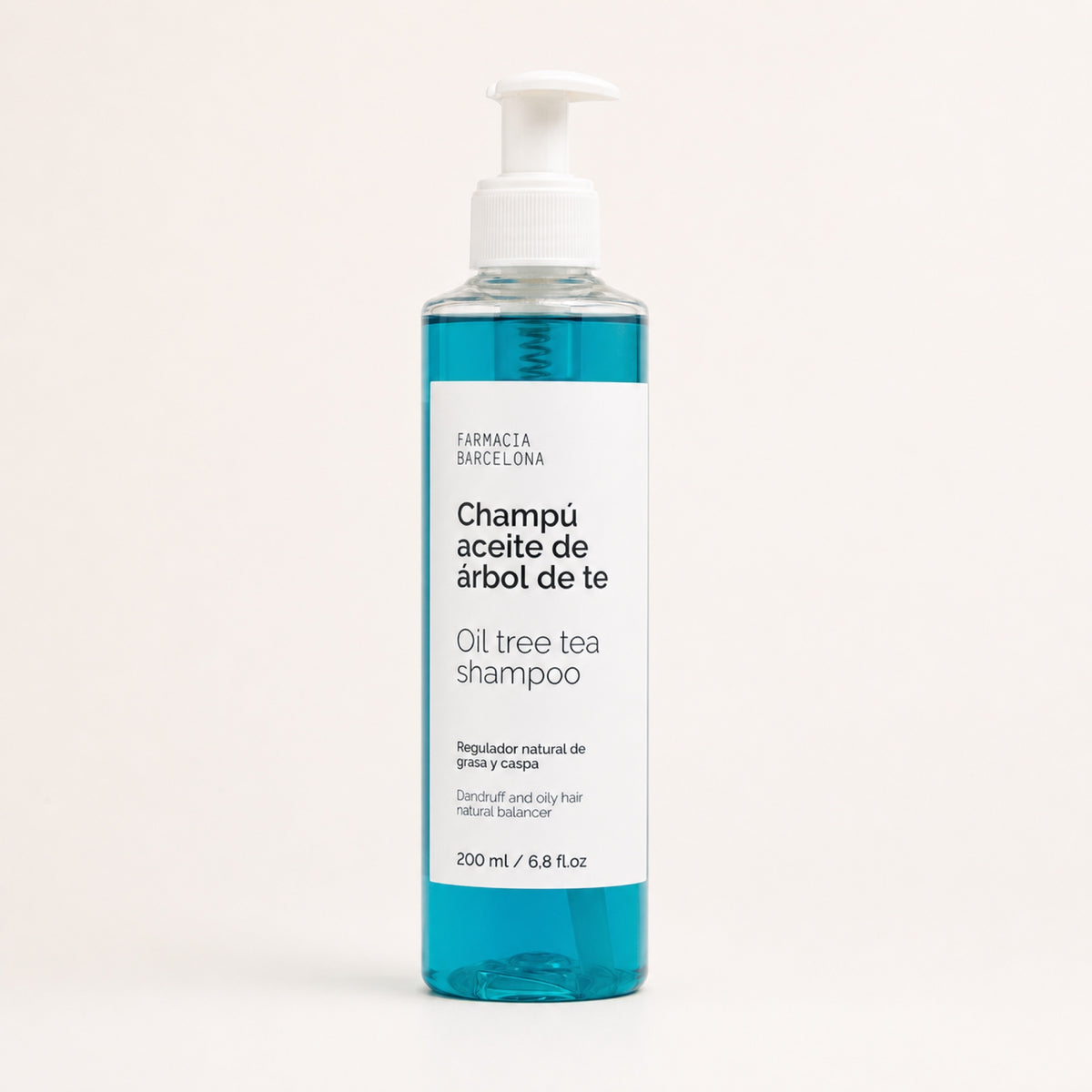 Champú Árbol de Té 200 ml. Vista frontal del producto.