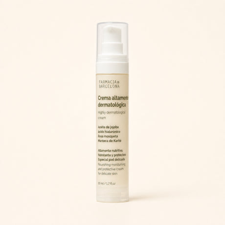 Crema Altamente Dermatológica 50 ml. Vista frontal del producto.