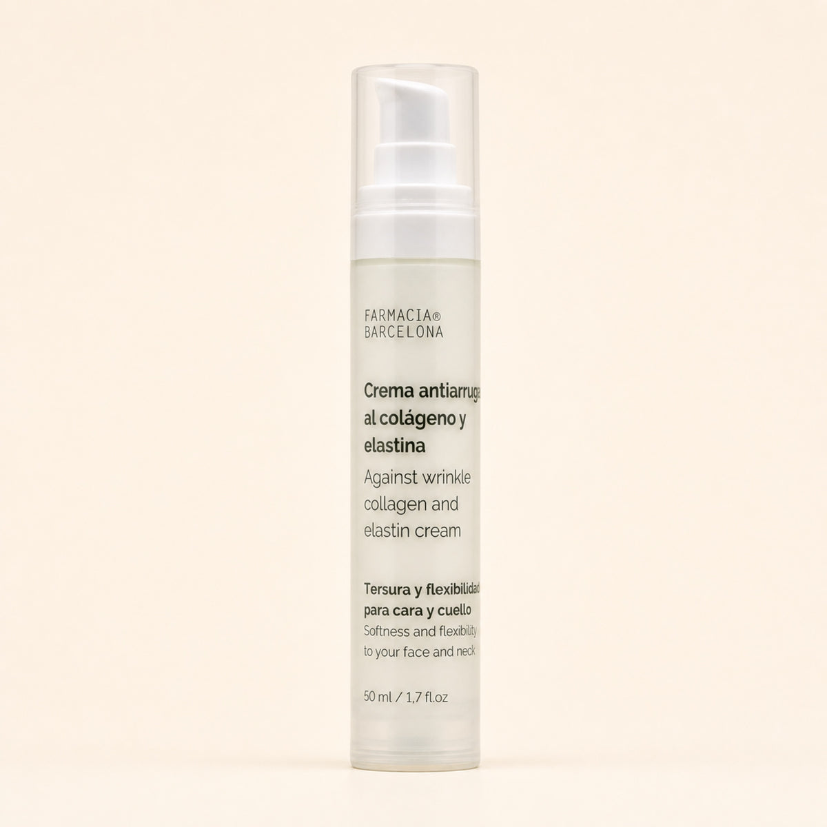 Crema Antiarrugas Colágeno y Elastina 50 ml. Vista frontal del producto.