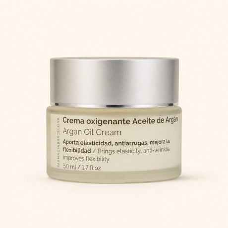 Crema Oxigenante Aceite Argán 50 ml. Vista frontal del producto.
