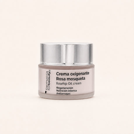 Crema Oxigenante Rosa Mosqueta 50 ml. Vista frontal del producto.