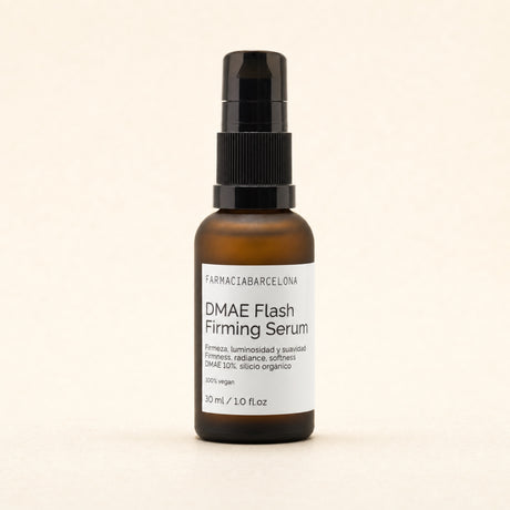 DMAE Flash firming serum 30 ml. Vista frontal del producto.