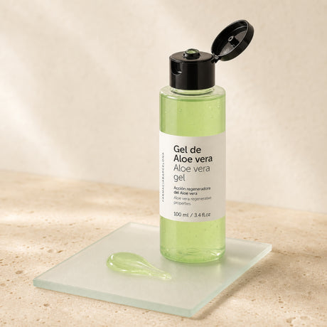 Gel Aloe. Detalle de apertura y textura del producto.