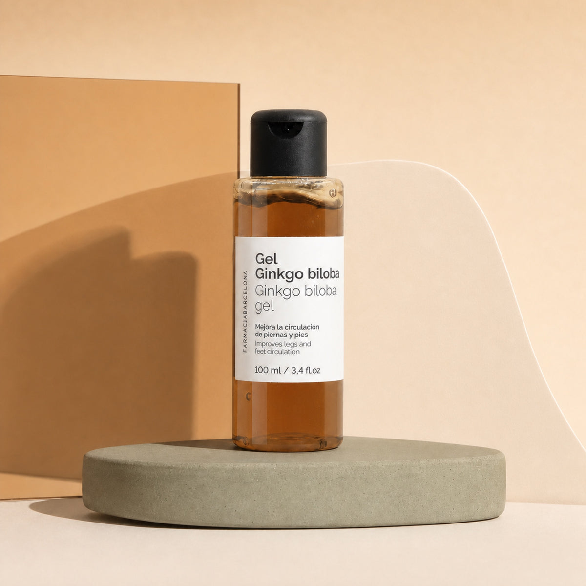 Gel Ginkgo Biloba. Imagen editorial del producto.