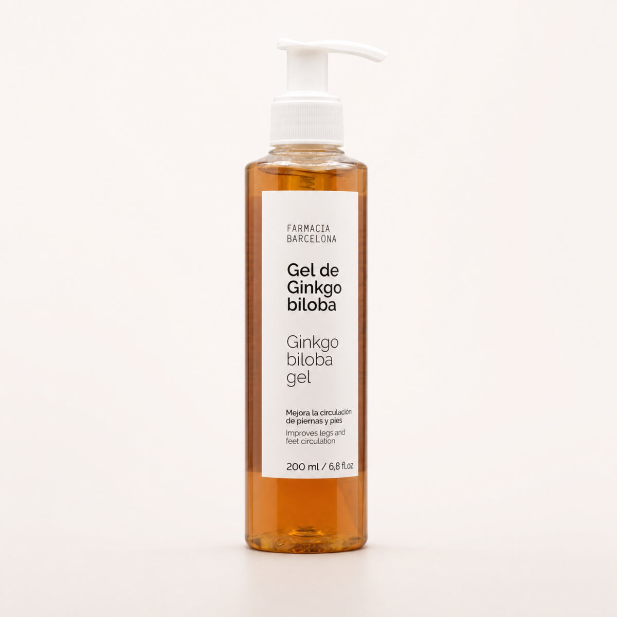 Gel Ginkgo Biloba. Vista frontal del producto.