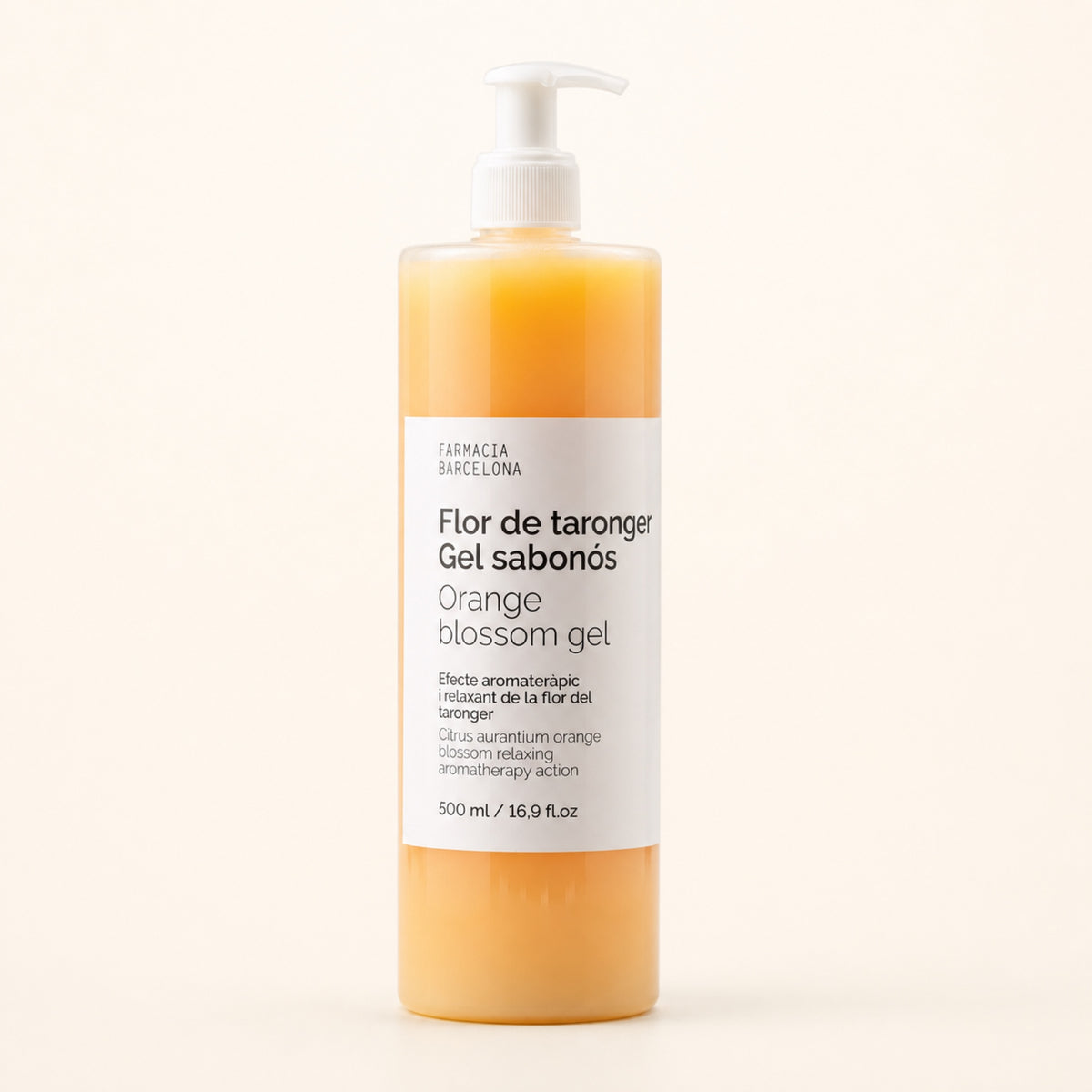 Gel Flor de Azahar 500 ml. Vista frontal del producto.