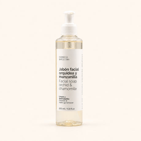 Gel Jabonoso Facial Orquídea. Vista frontal del producto.