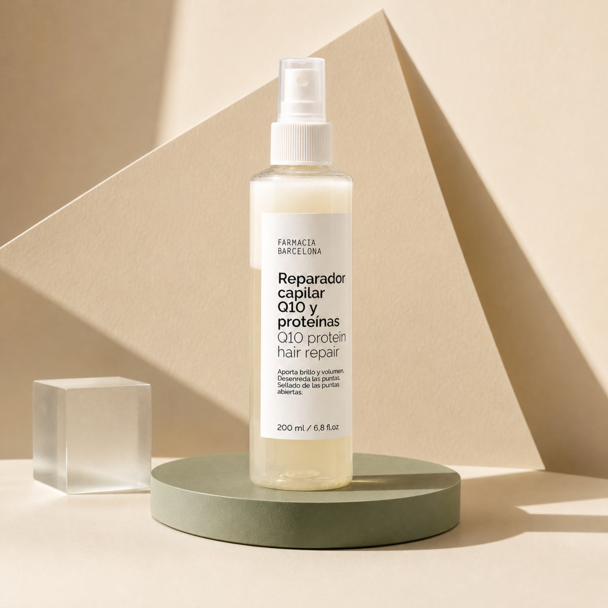 Spray Q10 Bi-Phase 200 ml. Imagen editorial del producto.