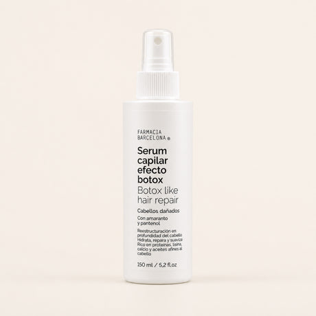 Sérum Capilar Botox 150 ml Spray. Vista frontal del producto.