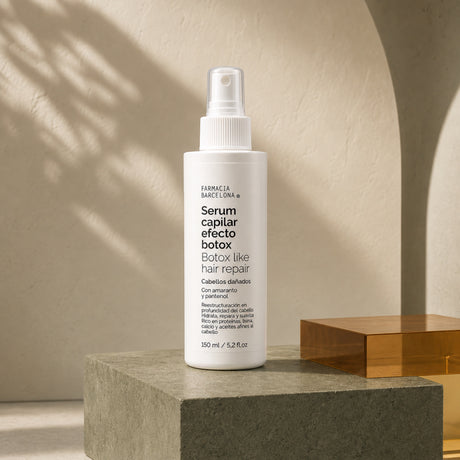 Sérum Capilar Botox 150 ml Spray. Imagen editorial del producto.