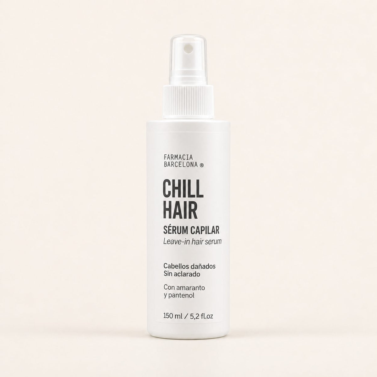 Chill Hair, sérum capilar sin aclarado, 150 ml. Vista frontal del spray.