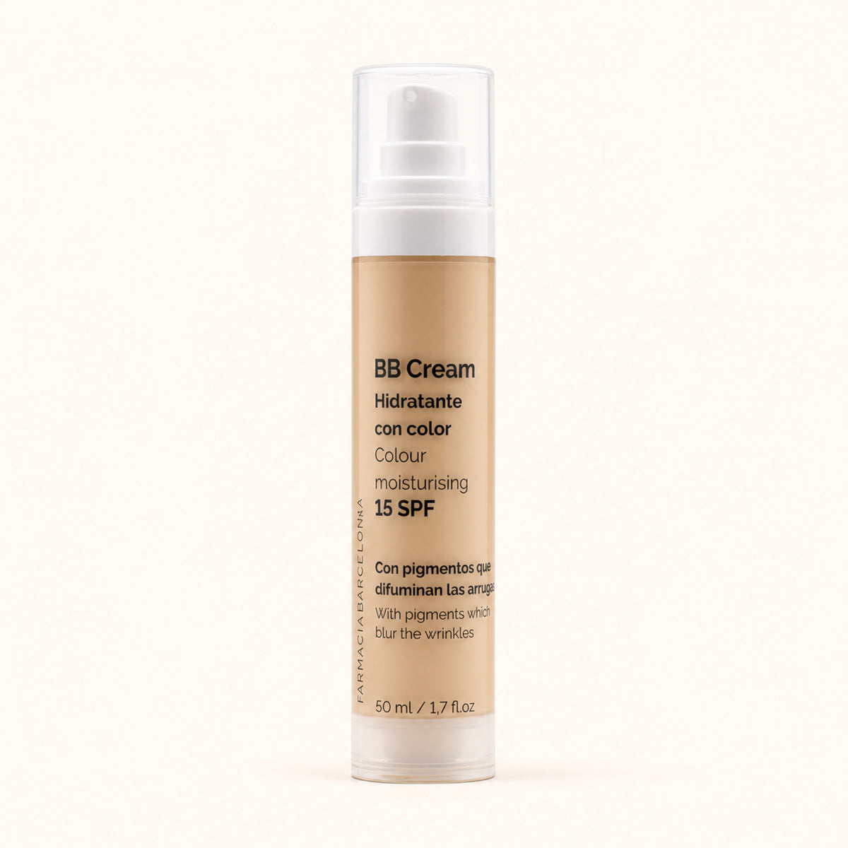BB Cream 15 FPS 50 ml. Vista frontal del producto.