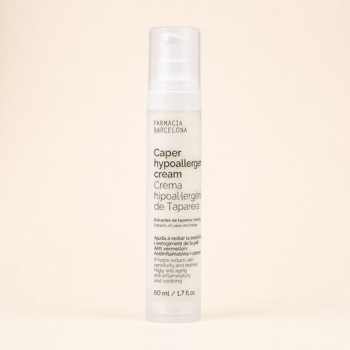 Caper Cream 50 ml. Vista frontal del producto.