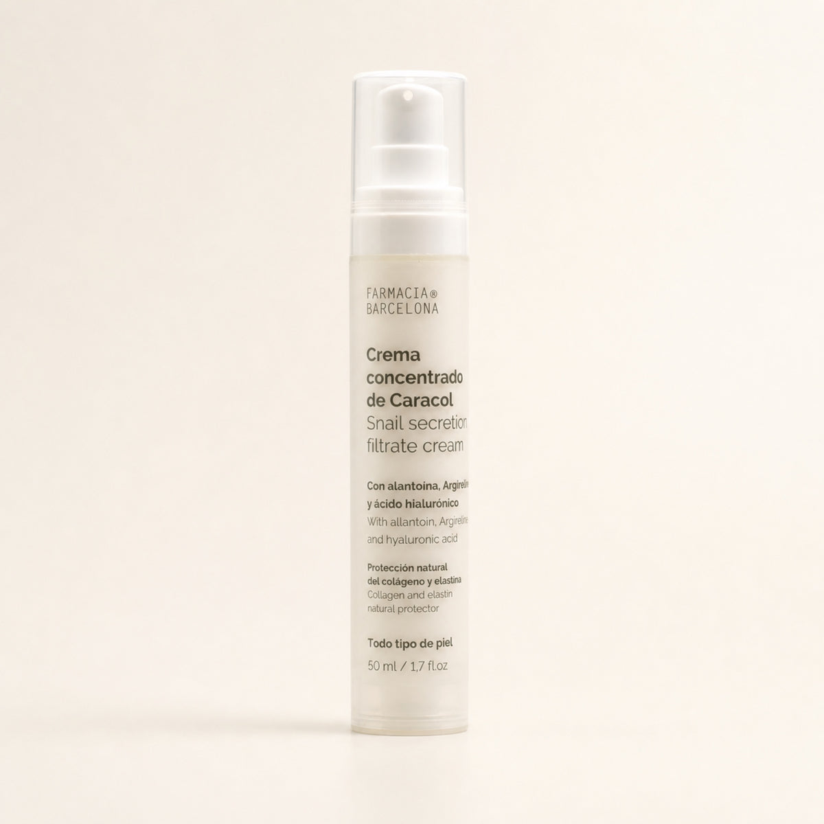 Crema Caracol 50 ml. Vista frontal del producto.