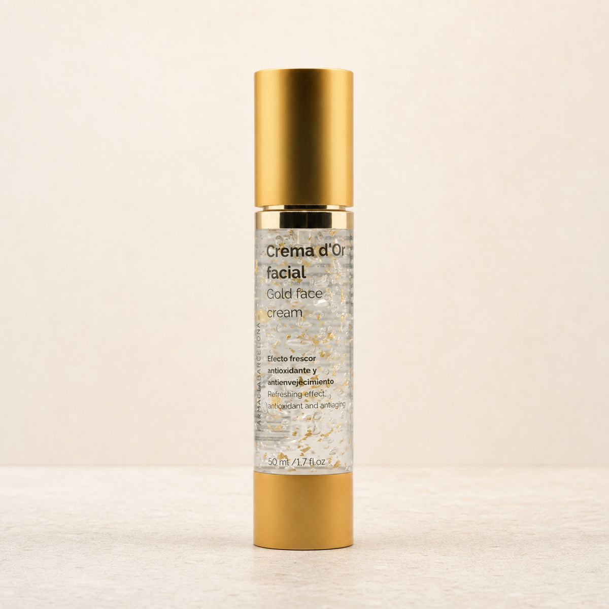 Crema Oro 50 ml. Vista frontal del producto.