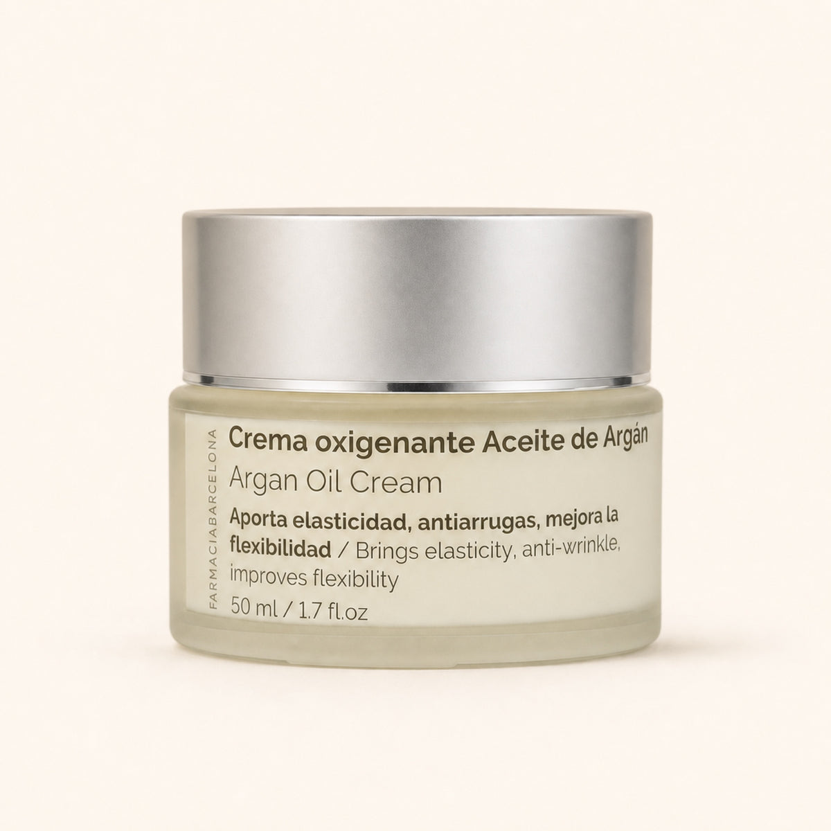 Crema Oxigenante Aceite Argán 50 ml. Vista frontal del producto.