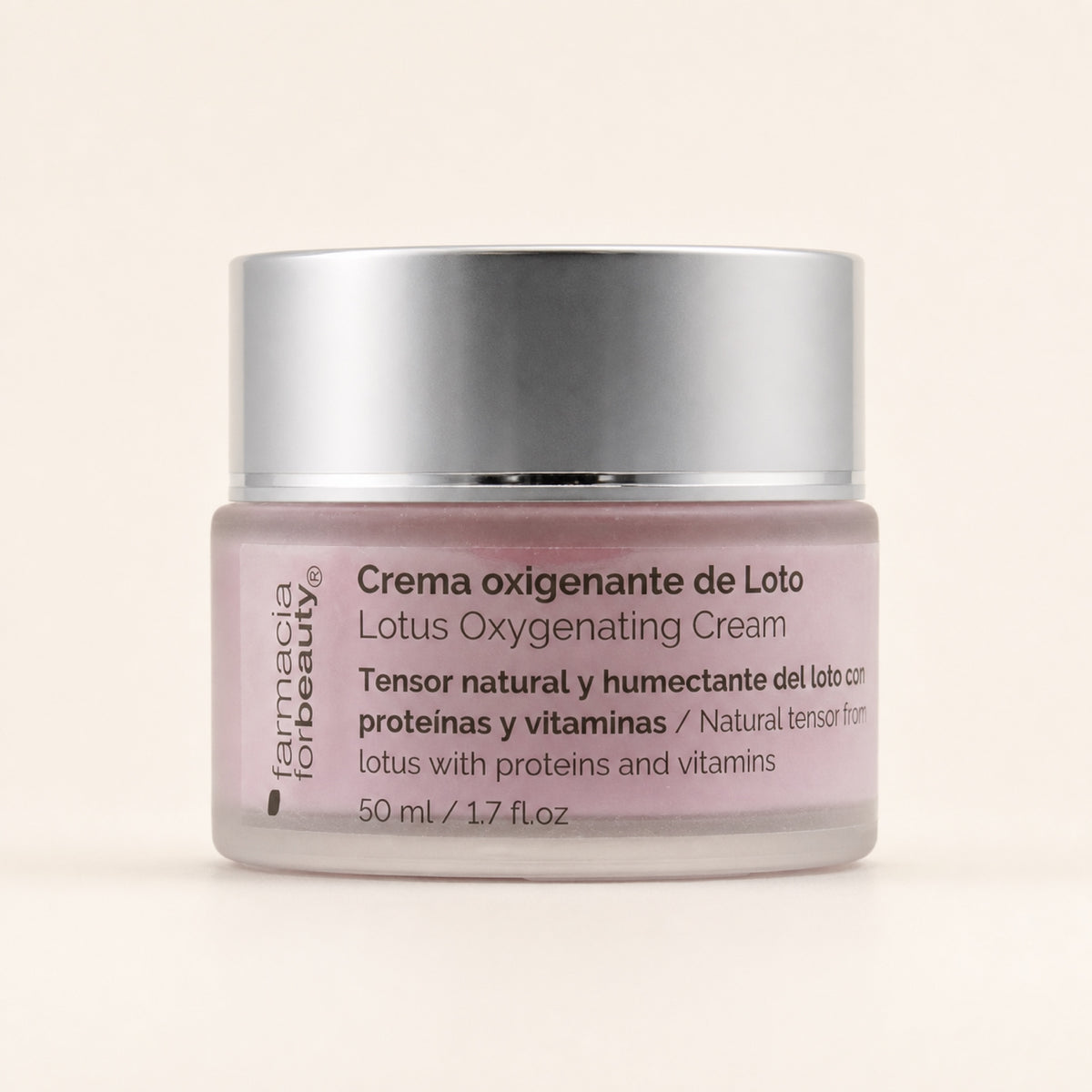 Crema Oxigenante Loto 50 ml. Vista frontal del producto.