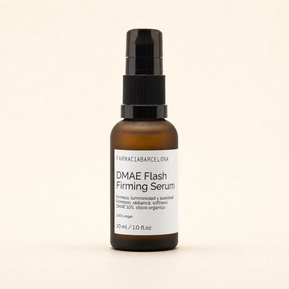 DMAE Flash firming serum 30 ml. Vista frontal del producto.