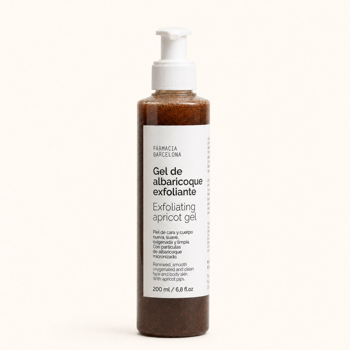 Gel Exfoliante Albaricoque 200 ml. Vista frontal del producto.
