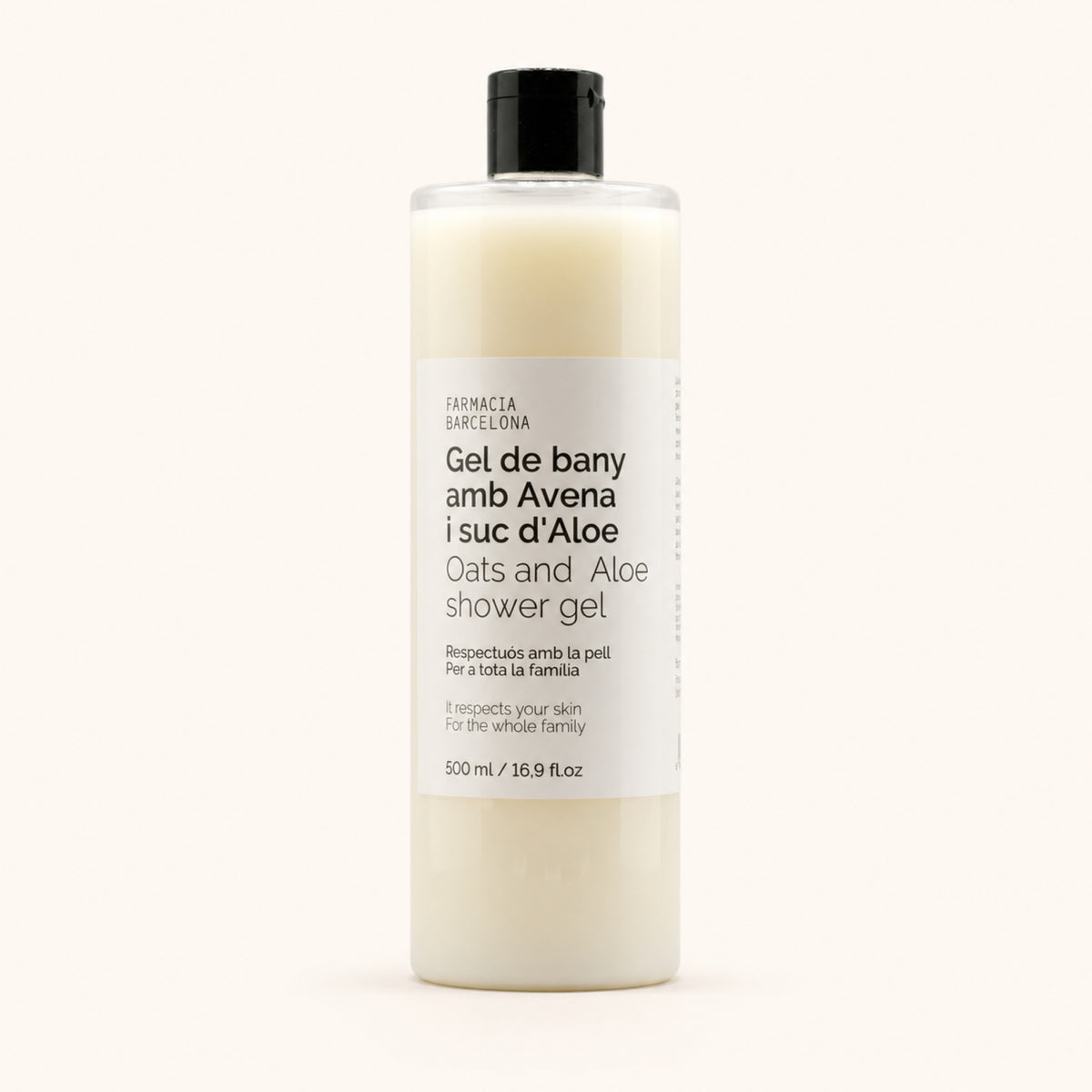 Gel Baño Avena. Vista frontal del producto.