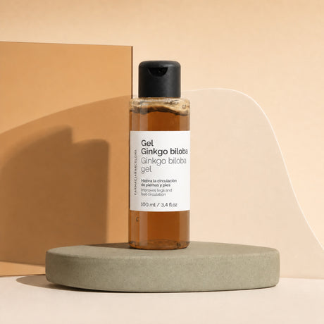 Gel Ginkgo Biloba. Imagen editorial del producto.