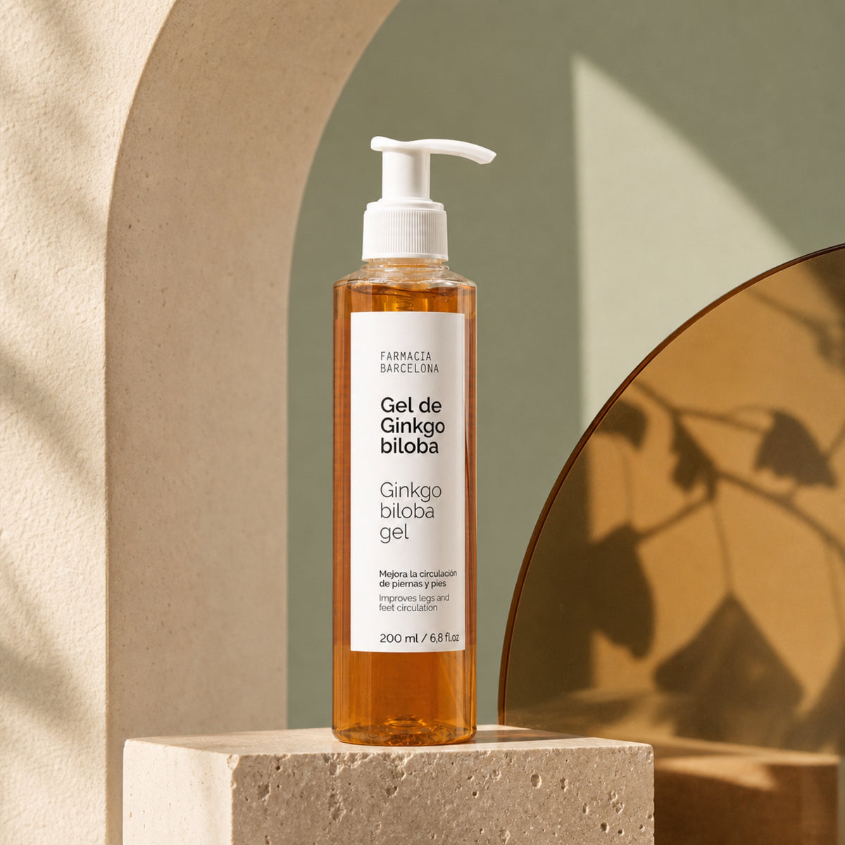 Gel Ginkgo Biloba. Imagen editorial del producto.