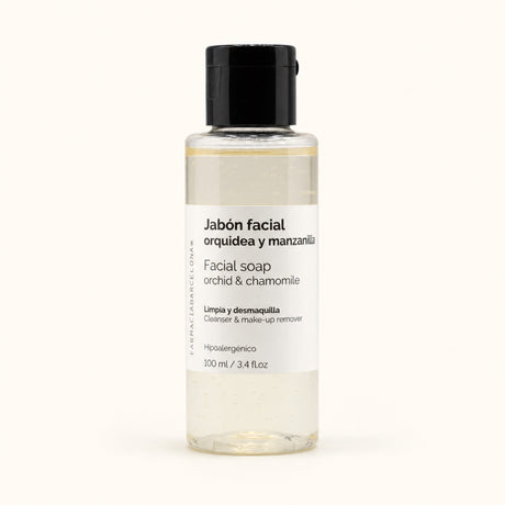 Gel Jabonoso Facial Orquídea. Vista frontal del producto.