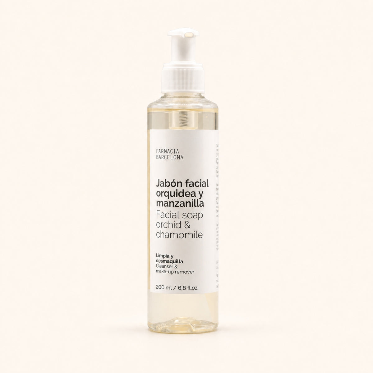 Gel Jabonoso Facial Orquídea. Vista frontal del producto.