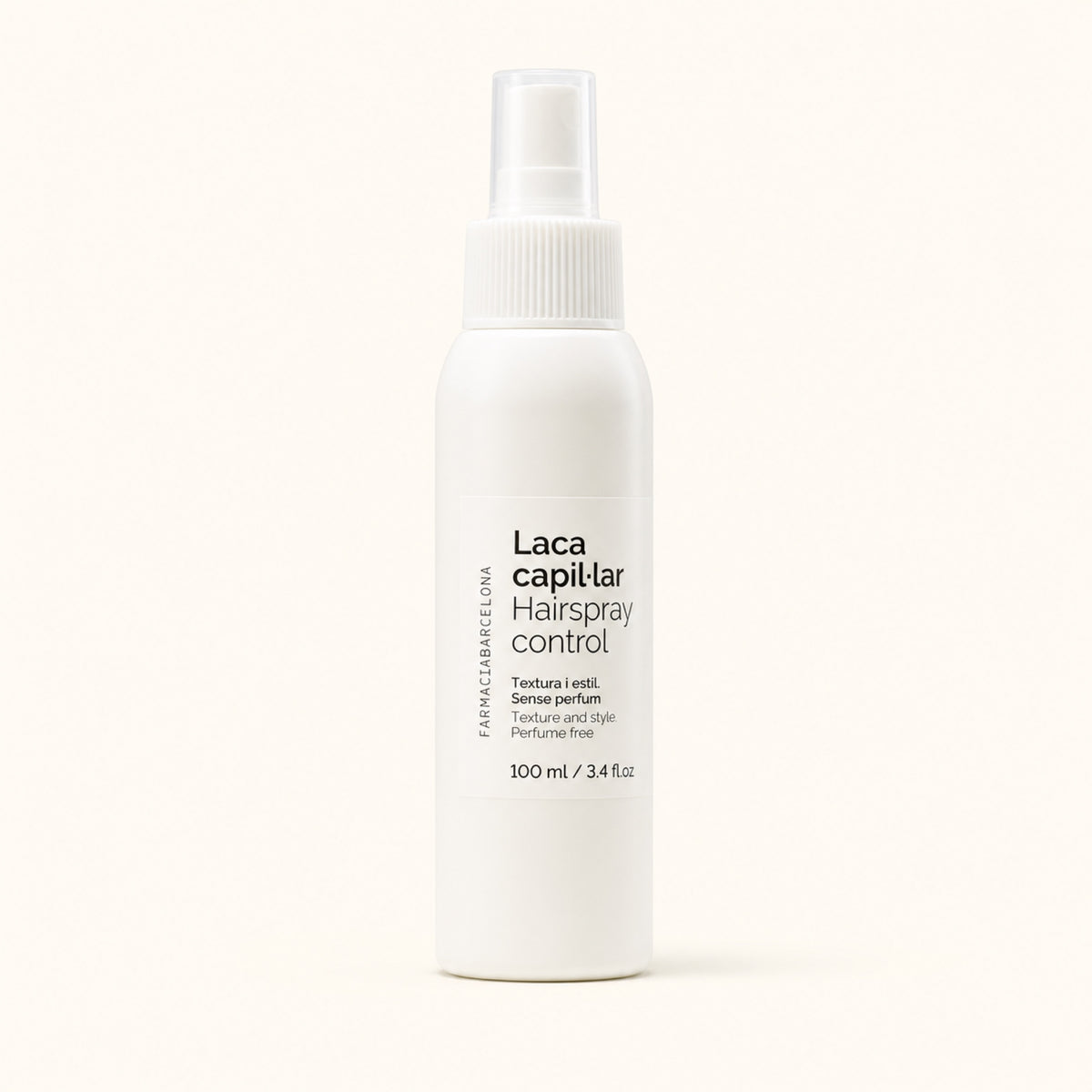 Laca Capilar sin Perfume 100 ml. Vista frontal del producto.