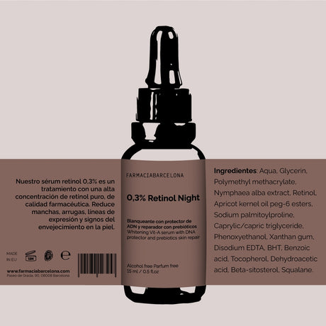 0.3% Retinol Night Ingredientes