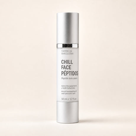 Crema facial Chill Face con péptidos, 50 ml. Vista frontal del envase.